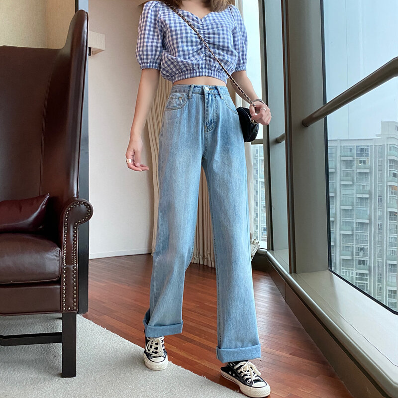 Nữ Thẳng Cao Cấp Quần Jeans Slim Thu Đông Vintage Quần Thời Trang Quần