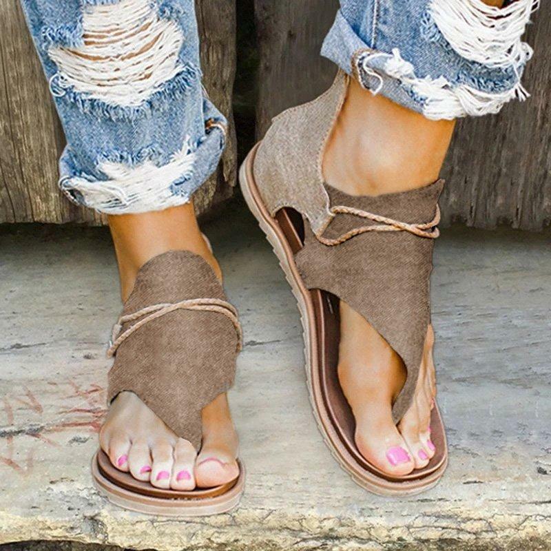 Sandálias femininas sandálias de verão sapatos femininos plus size nova moda plana com sapatos sandálias de verão