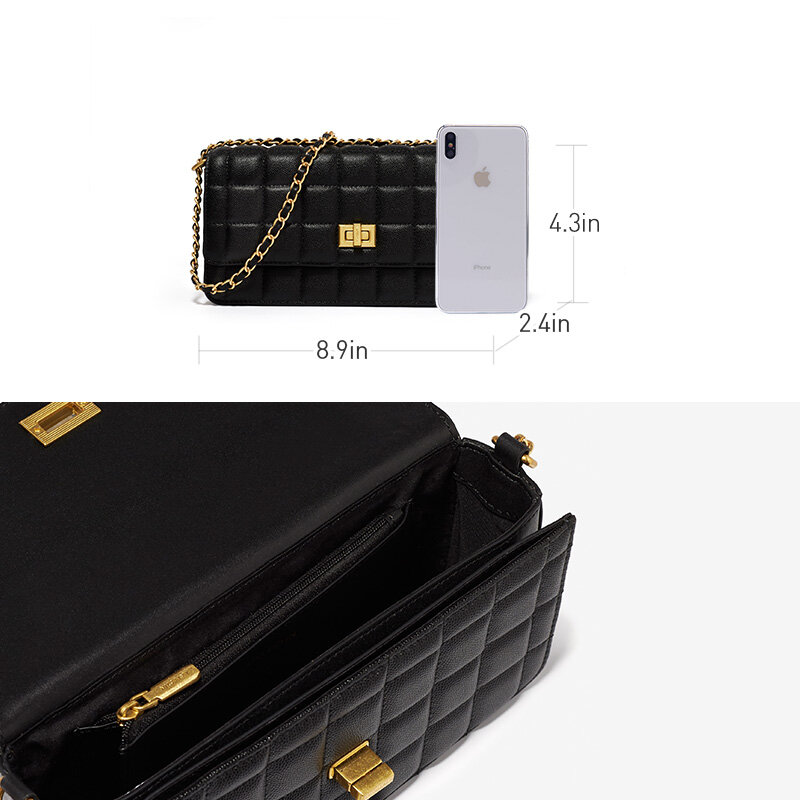LAFESTIN 여성 브랜드 2022 새로운 트렌디 캐주얼 더블 체인 원-어깨 메신저 지갑 기질 다이아몬드 틈새 작은 정사각형 가방