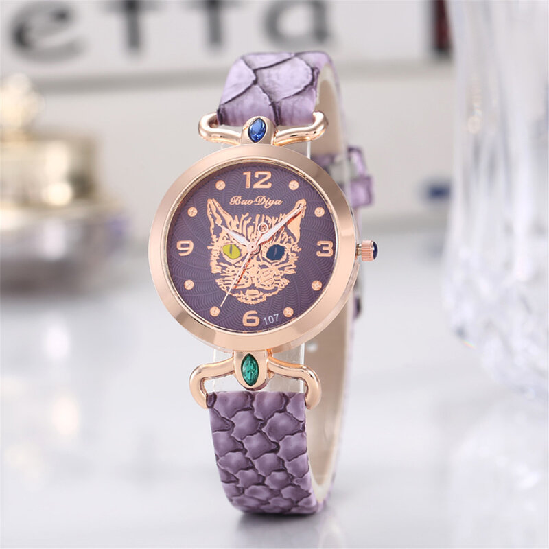 Kreative Diamant leopard Design Frauen Quarz Uhren Mode Damen Armbanduhren Qualitäten Frau Leder Uhr Relogio Feminino