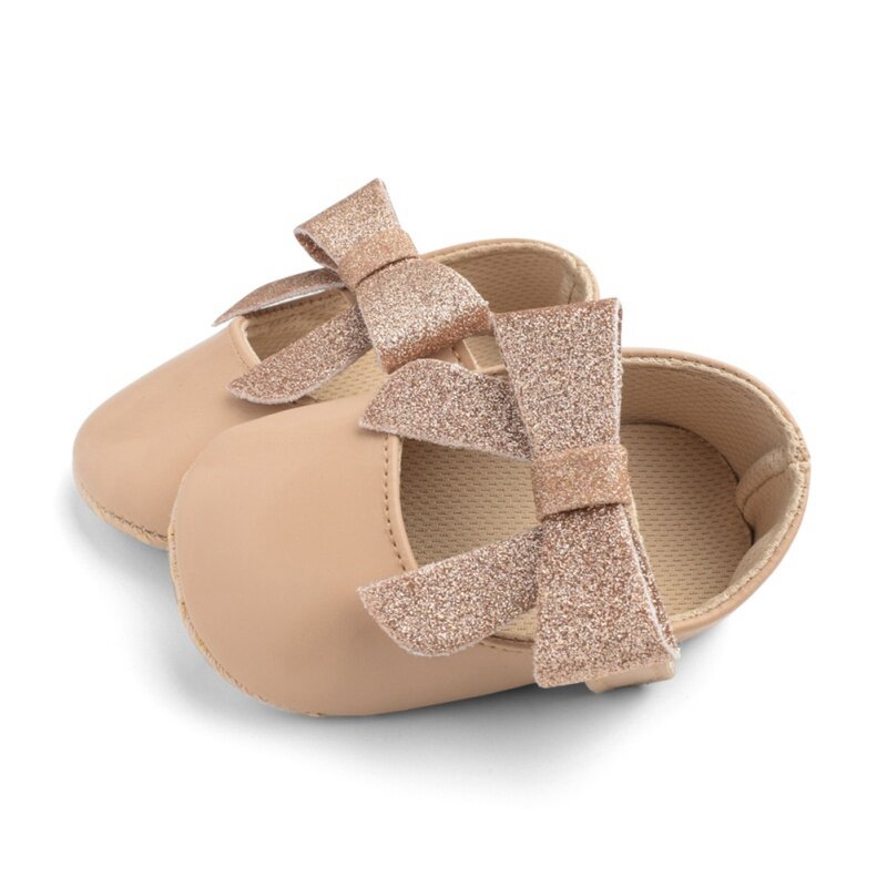 Calçado infantil cor sólida antiderrapante, sapato para bebês recém-nascidos, sola macia