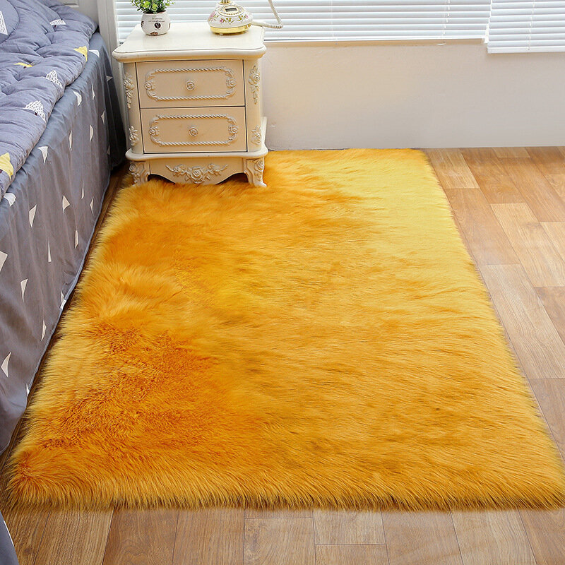 Tappeti soffici di alta qualità in pelle di pecora di alta qualità per soggiorno tappeti morbidi in lana sintetica in pelliccia sintetica per camera da letto comodino