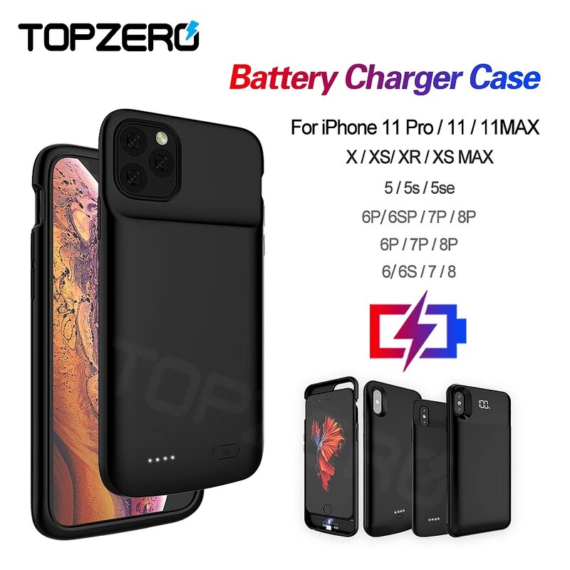 Battery Case For iPhone 5 5S SE 6 6S 7 8 Plus Powerbank Charging Case For iPhone X XS XR XS MAX 11 Pro MAX 12 MINI 12 Pro Max