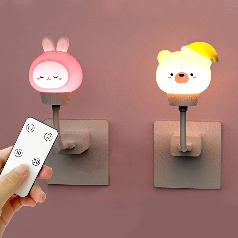 Lampe LED USB en forme de lapin pour enfants, luminaire décoratif d'intérieur, idéal pour une chambre à coucher