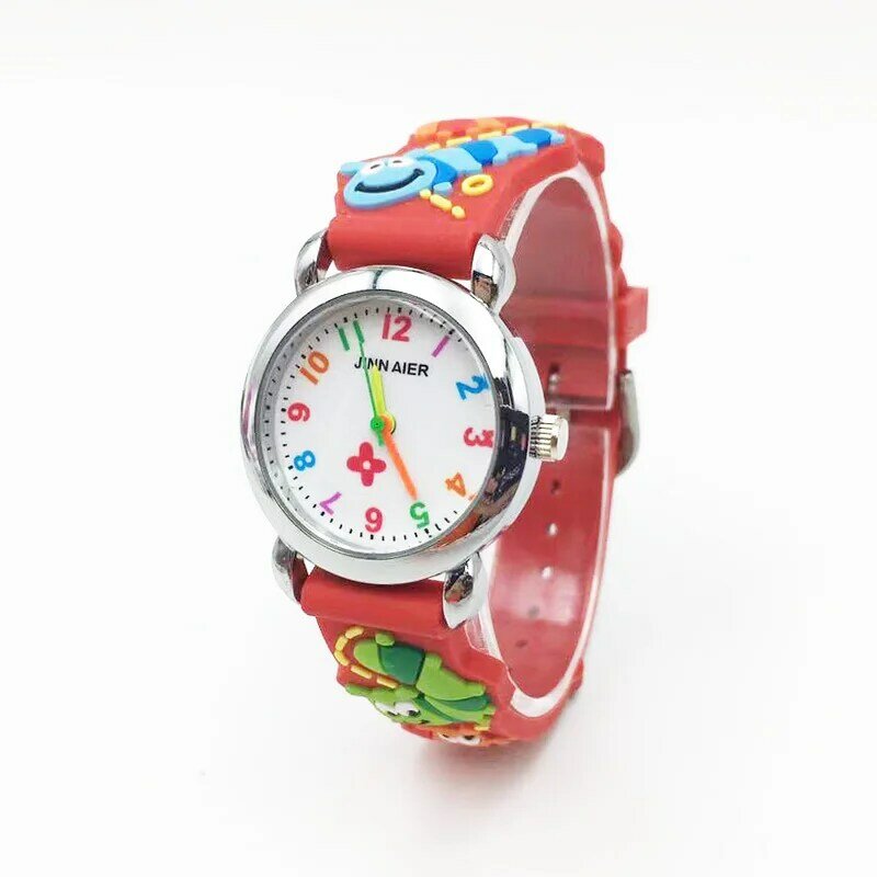 女の子と男の子のためのシリコンクォーツ時計,素敵な3Dパターン,ファッショナブルな腕時計