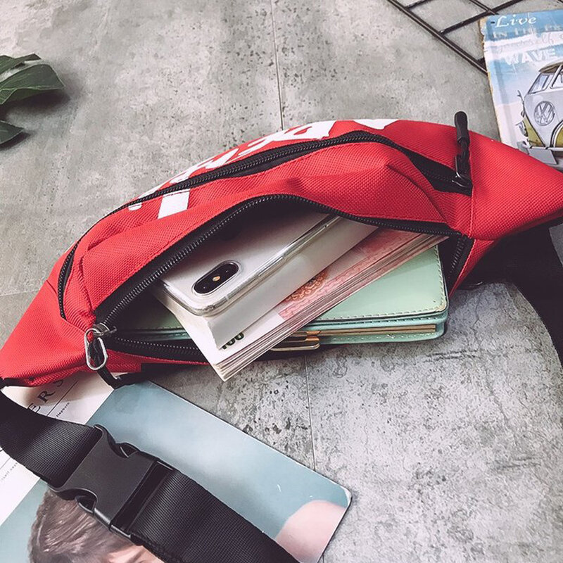 女性男性ユニセックスウエストバッグファニーパック走行レター印刷バッグ財布チェストポーチ弾丸パックメッセンジャークロスボディショルダーバッグ