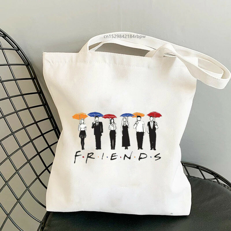 Повседневная сумка для покупок для девочек, сумки для друзей, сумки на плечо, женская элегантная Холщовая Сумка