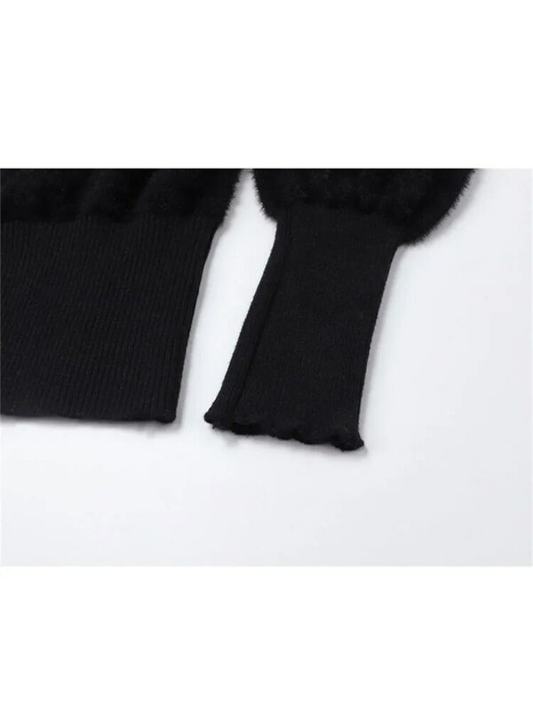 Женский трикотажный кардиган, винтажный черный однобортный свободный свитер с круглым вырезом и длинным рукавом, корейский стиль, весна