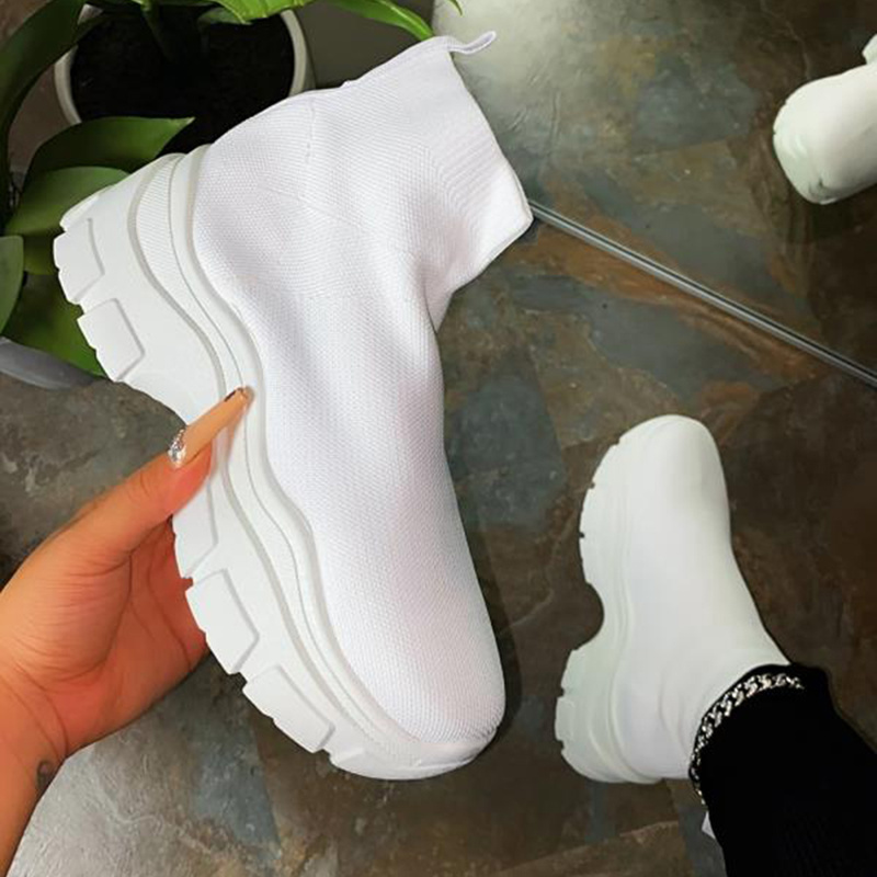 Women's Vulcanized Shoes Spring and Autumn New Women's Platform Casual Boots Round Toe Platform Flat Shoes Light Casual Shoes