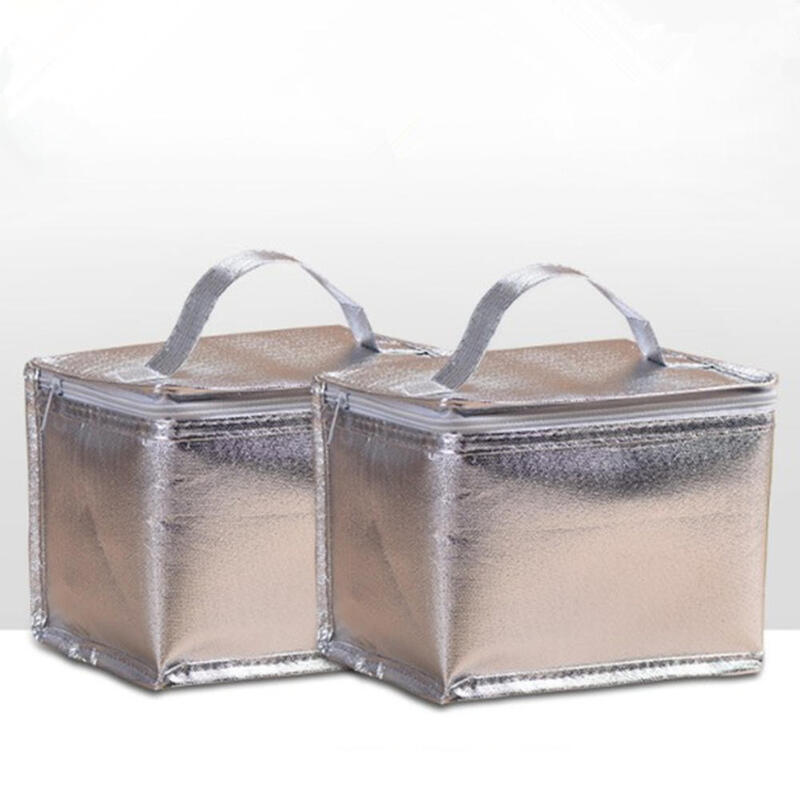Fiambrera térmica plegable con cremallera para mujer y niño, bolsa de tela no tejida con aislamiento portátil, para Picnic, 1 unidad