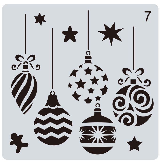 15*15 Merry Christmas Layering Stencils สำหรับ Diy สมุดภาพ/อัลบั้มรูปตกแต่งลายนูนสี,ภาพวาด Stencil,home Decor