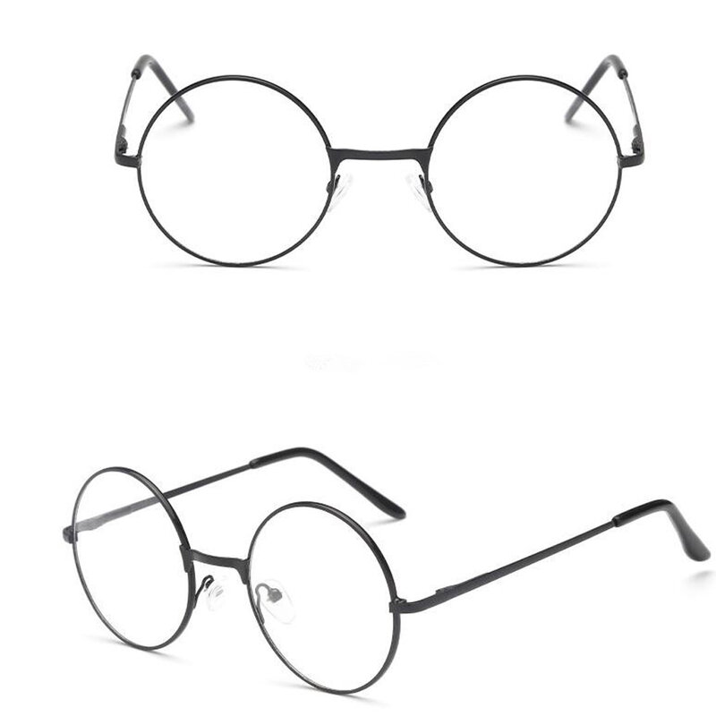 Gafas de lectura redondas para hombre y mujer, lentes de lectura con montura de Metal, estilo universitario, Retro, con personalidad, transparentes