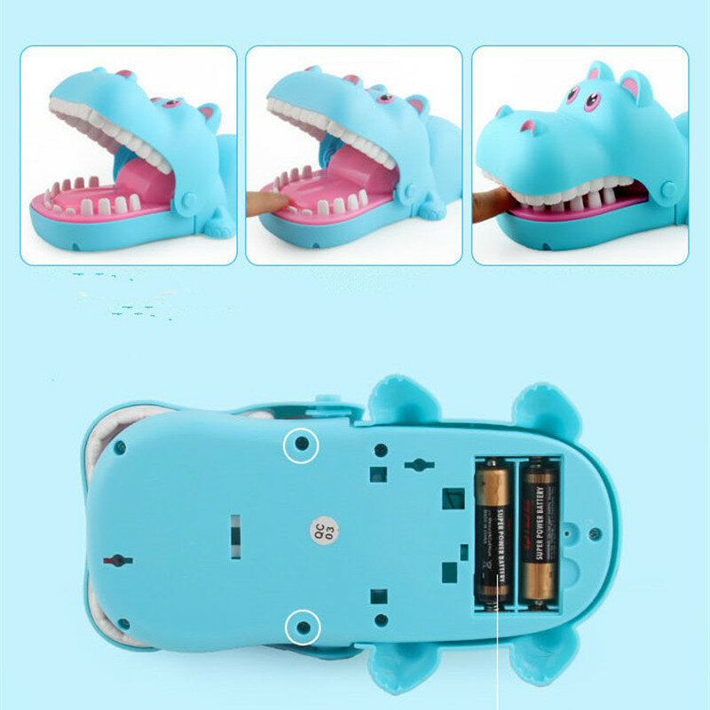 Poplts Jokes Teeth Bite Toy Biting Finger Dentist Game Funny Hippo Pulling Teeth Toys Kids Classic Biting Hand Hippo Games Gift