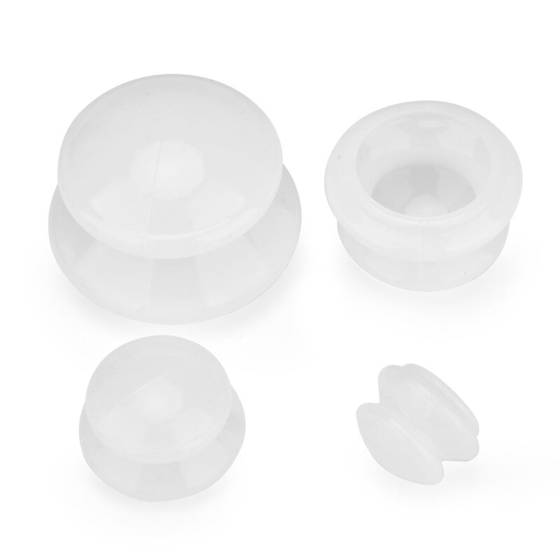4 pçs vácuo cupping latas de massagem frascos umidade absorvente anti celulite vácuo silicone copos terapia para o corpo facial massageador