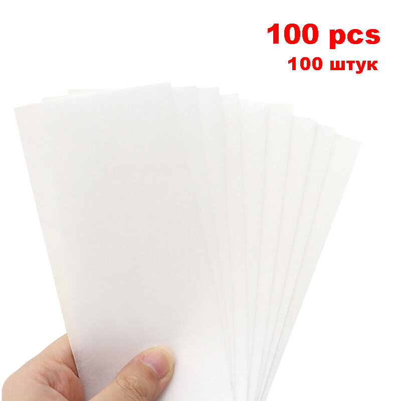 100 pces remoção não tecido corpo pano de cabelo remover rolos de papel cera alta qualidade depilação depilador cera tira rolo de papel unisex