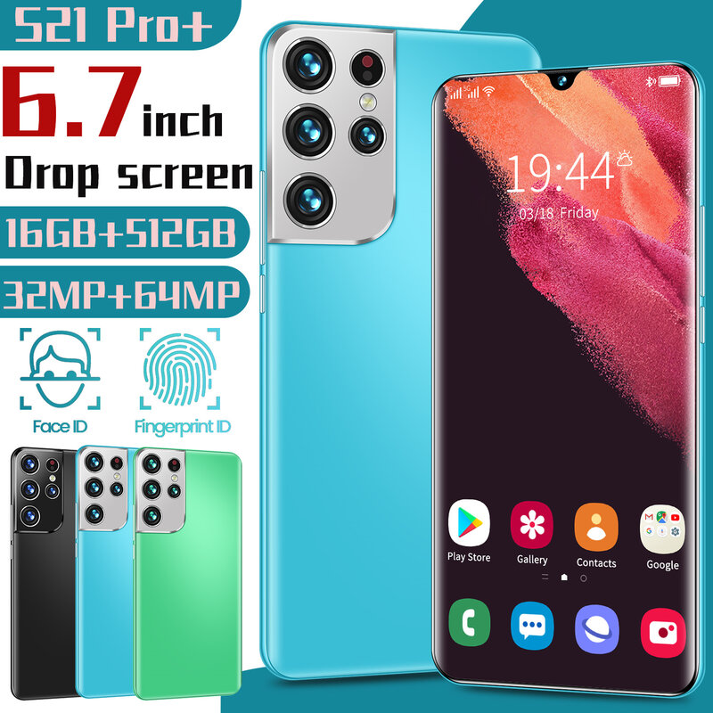 2021 Newest 7.2 Inch S40U Mobile Phone Snapdragon 888 Android 10.0 12GB 512GB Smartphone 5800mAh Fingerprint Unlock Cellphone