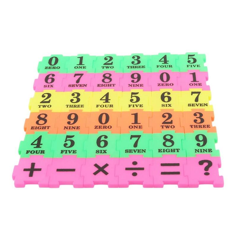 36 pçs número de criança símbolo blocos de construção jigsaw puzzle jogo brinquedo educacional precoce
