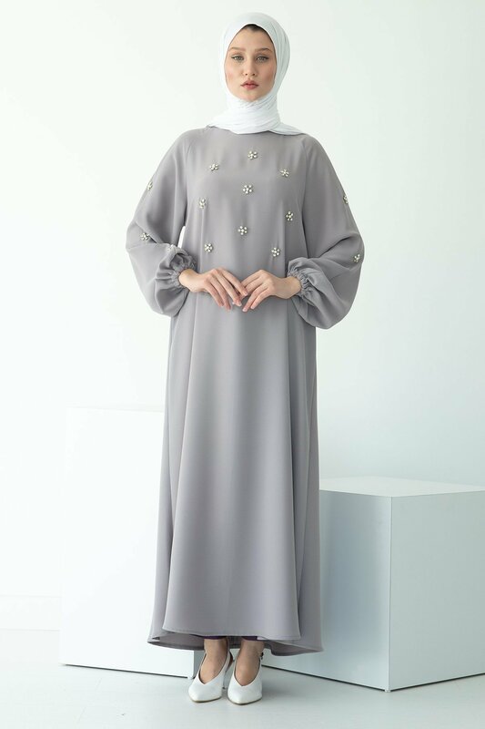 Vestido abaya musulmán de Ramadán H098 ropa árabe de Oriente Medio con manga larga 
