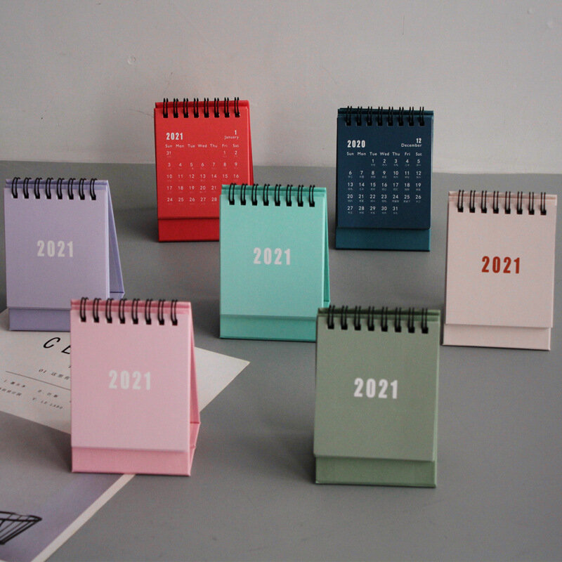 Mini Calendario de escritorio, Bloc de notas portátil para decoración, suministros de oficina, creativo, Simple, Morandi, Retro, pequeño, nuevo de 2021