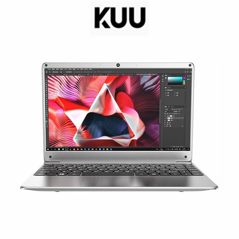 KUU14.1 Inci Intel N3450 Quad Core 6GB DDR4 RAM 256GB SSD Notebook IPS Laptop dengan Tambahan Sata 2.5 Port Belajar Kantor Netbook