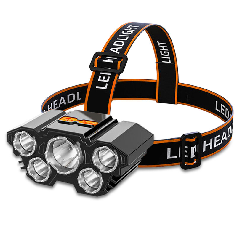 Headlamp Adjustable Flashlight Rechargeable Headlight USB Charging Light