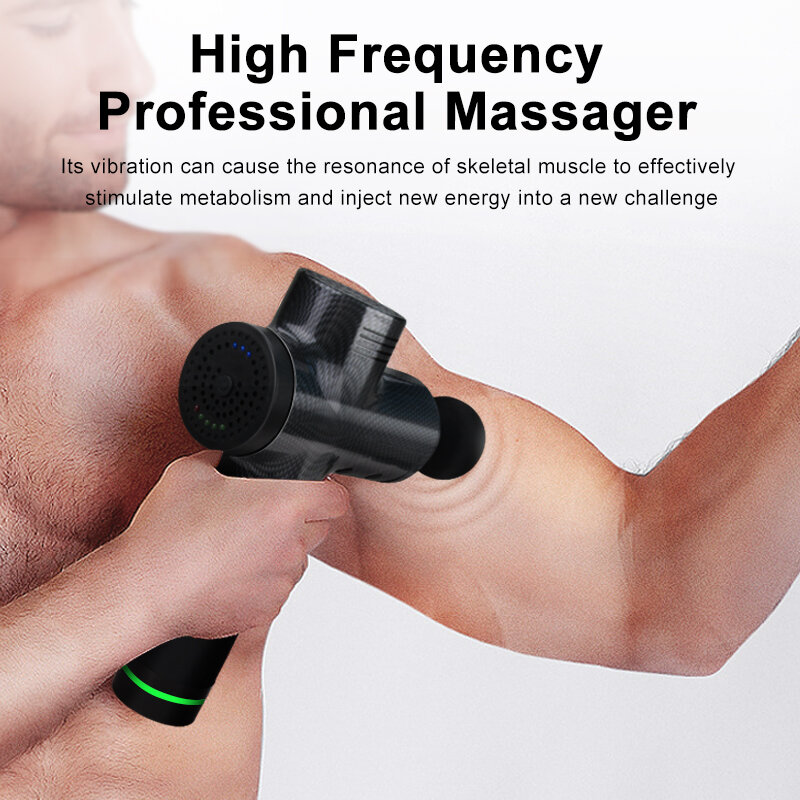 Alta frequência arma de massagem elétrica fisioterapia ferramentas de volta do corpo massageador aumento da dor muscular alívio exercício corpo
