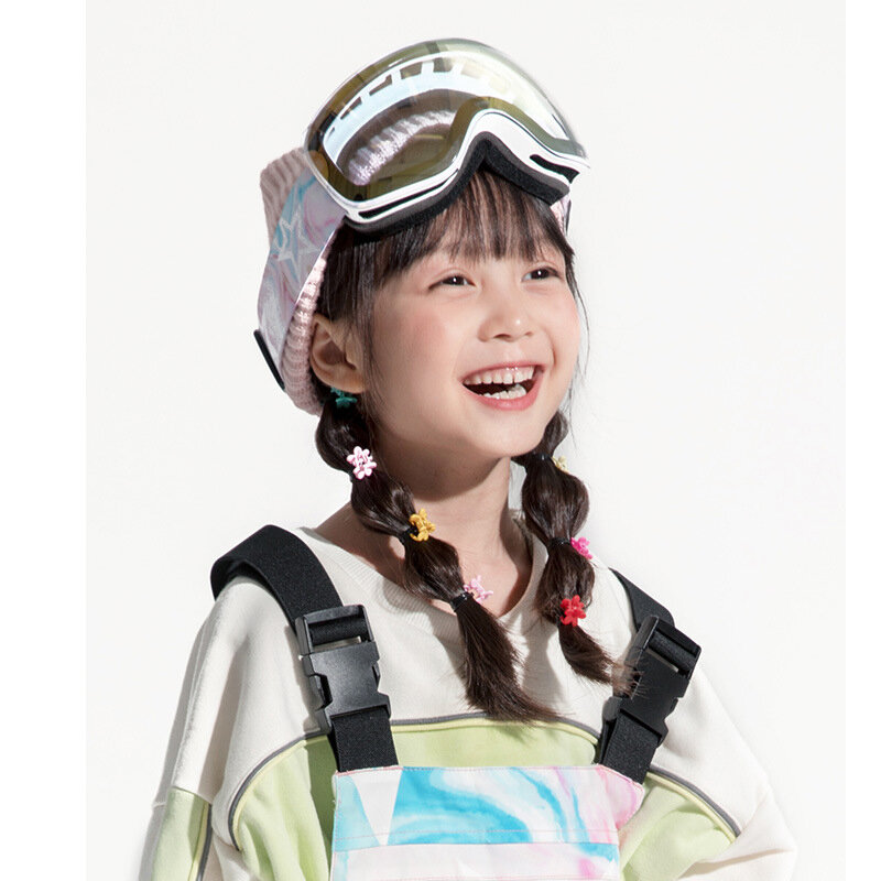 Crianças magnética óculos de esqui grande esférico para crianças camadas duplas uv400 óculos de esqui inverno meninas meninos snowboard