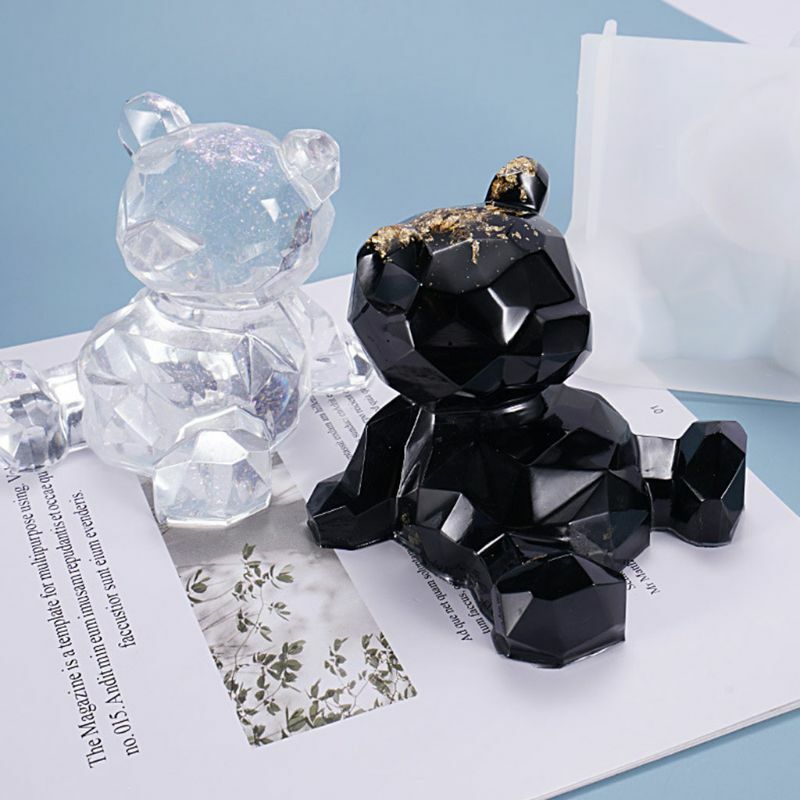 Crystal Epoxy Resin Molds Cartoon 3D Bear Phone Holder Casting Silicone Mould DIY Craft Handmade Ornaments Making Tools