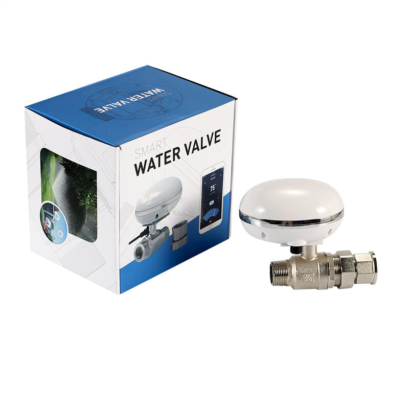 Válvula d'água inteligente tuya com gás ip66, válvula inteligente à prova d'água de tamanho 3/4 com controle remoto e alarme linakge, controle de voz alexa e google