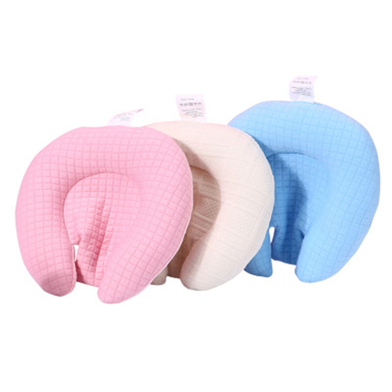 Almohada para recién nacido, antiexcéntrica cabeza plana, almohada de forma fija para bebé, muñeca de algodón para bebé