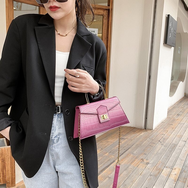 Luxury Brand Handbags For Women Trapezoid Design Crossbody Bag 2021 Trend Gradient Color Leather Totes Bag Satchel Bolsa Feminin
