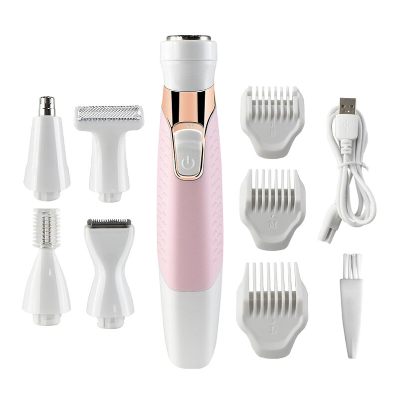 USB Charging Multifunctional Electric Women Epilator Razor Washable 5 In 1 Nose And Eyebrow Trimmer Bikini Face Hair Removal