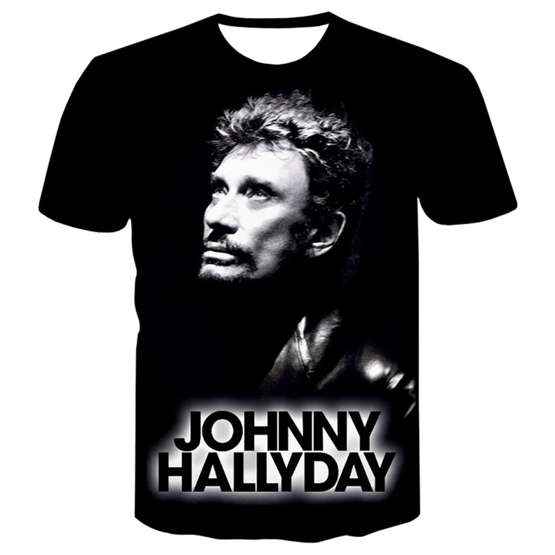 Johnny Hallyday Casual T เสื้อผู้ชายผู้หญิงฤดูร้อนแฟชั่น Casual เสื้อยืดสไตล์ Hip Hop Harajuku Streetwear ขนาดใหญ่ Tops