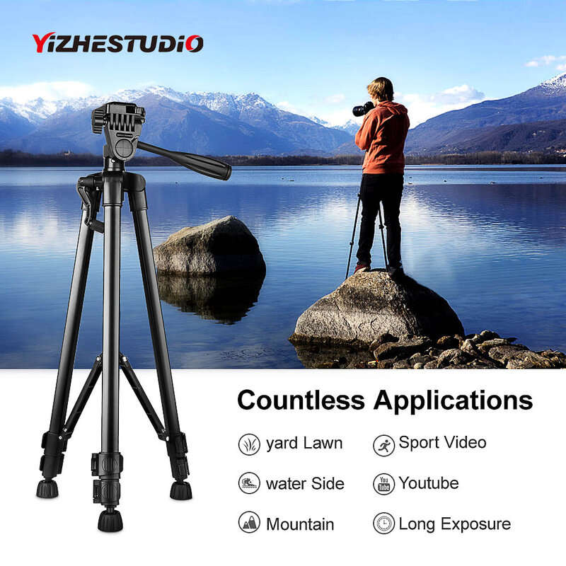 Yizhestudio portable caméra trépied pour Canon Nikon Sony DSLR caméra caméscope 50-140 cm universel réglable trépied