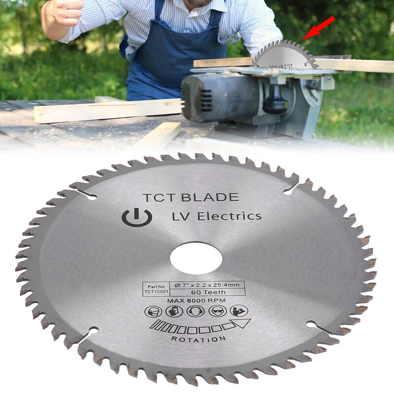 7 disc (180mm) 60 dentes carboneto circular viu a lâmina de corte disco para aço alumínio madeira plástico uso geral lâminas de serra