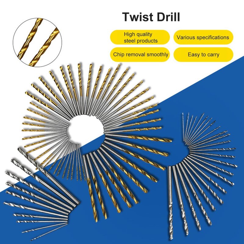HSS acero cobalto Mini set de puntas de taladro en espiral de mango recto perforadora de perforación herramientas para DIY de madera