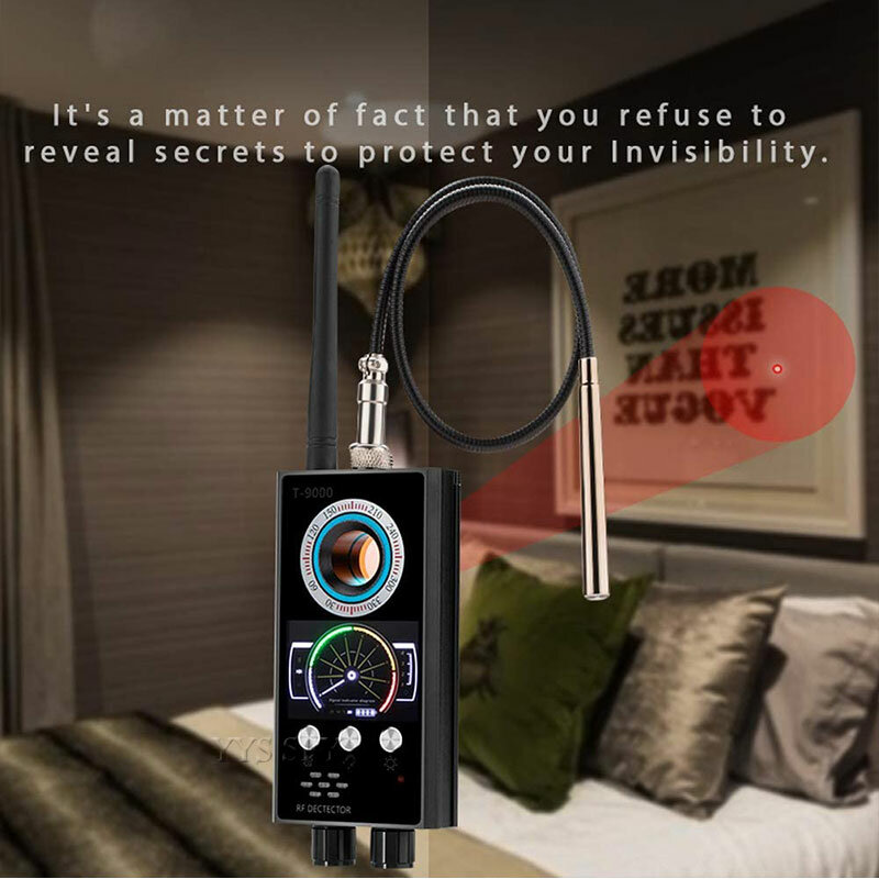 IR Laser RF Detector T9000 Anti Spy Cam Hidden Camera Scanner WiFi Signal GPS GSM Radio Phone Tracker Finder Private Security