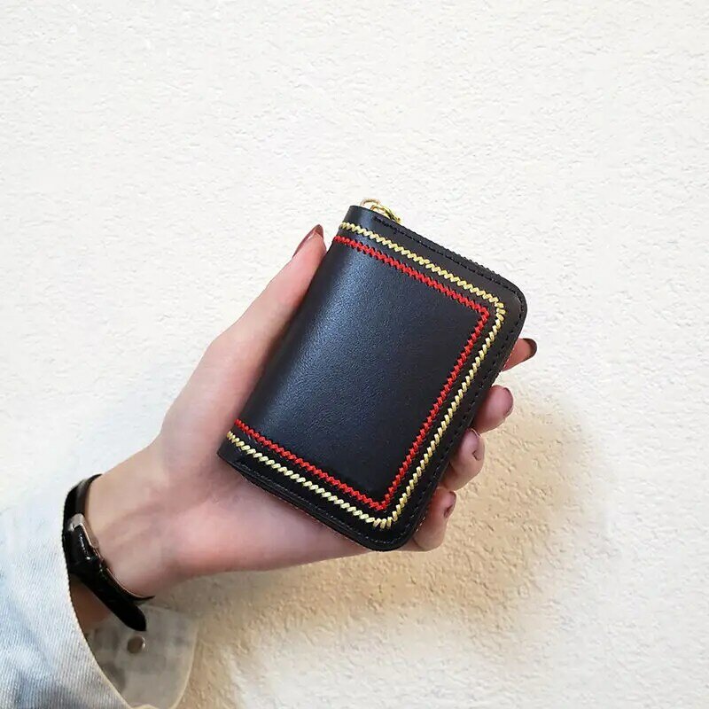 イン抗消磁の新韓国語バージョンジッパーカードバッグオルガンファッション男性と女性のマルチカードコイン財布銀行カード財布