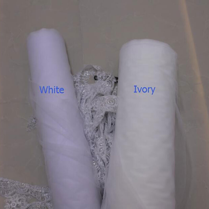Voile De mariage blanc/ivoire De 8m De Long, en dentelle, avec peigne, accessoires De mariage