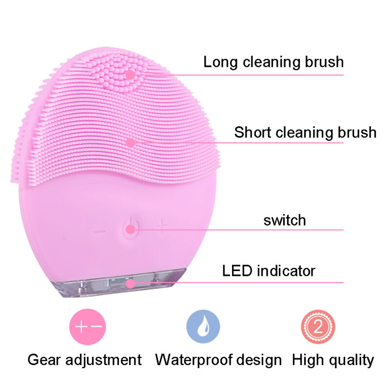 Cargador USB, almohadilla de limpieza facial, Mini cepillo de masaje eléctrico, limpiador facial de silicona, limpieza de poros profunda, herramienta impermeable para el cuidado de la piel