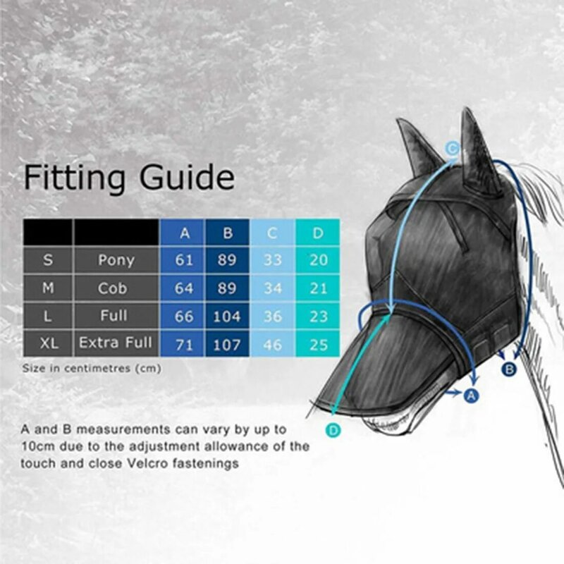 Outdoor Horse Fly Cover Anti-UV Breathable Full Face Mesh Fleece Horse Fly Hood  Summer Outdoor Equestrian accessories