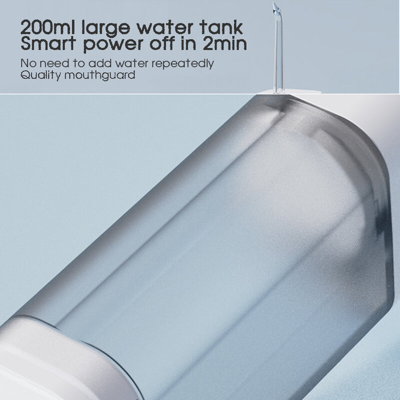 [Boi] 200ML 대용량 탈착식 물 탱크 스마트 타임 구강 Irrigator 고효율 치과 Flosser 치아 청소 장치