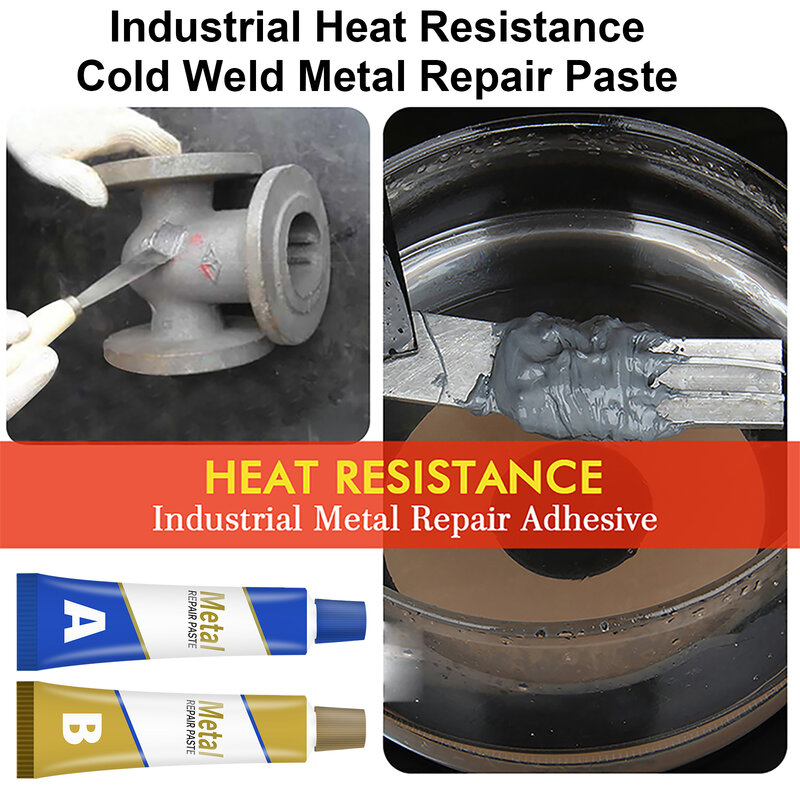 Gel adhesivo de secado rápido para reparación Industrial, pasta de acero de soldadura en frío, resistente al calor, 20/50/80/100g A & B