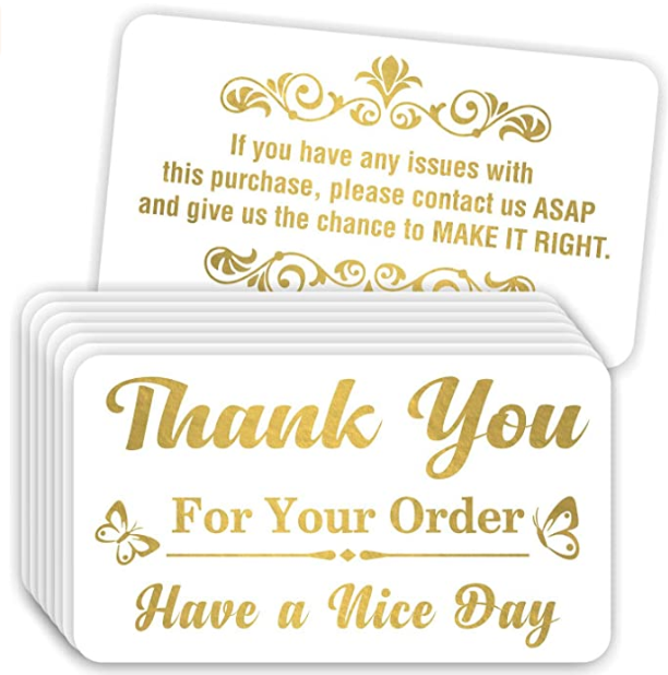 Carte de remerciement avec impression personnalisée sur feuille d'or, carte de visite, Design de luxe, carte en papier et bois