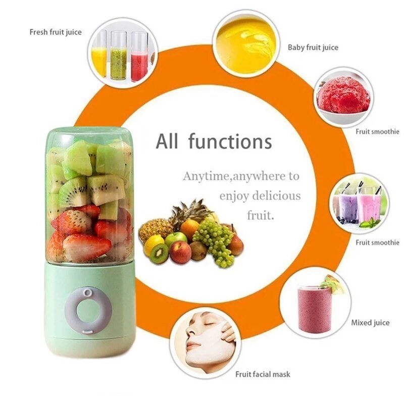 EZSOZO 500ML Electric Juicer Portable Smoothie Blender Cup Sixknife Mini Blenders USB Wireless Press Charging Manual Juicers Cup
