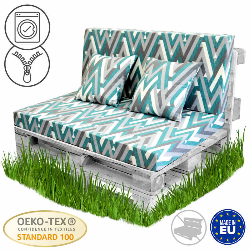 Casahorra almofada palete espuma de apoio para páletes, incluem assento e encosto, ideal para jardim, terraço, jardim e varanda barra