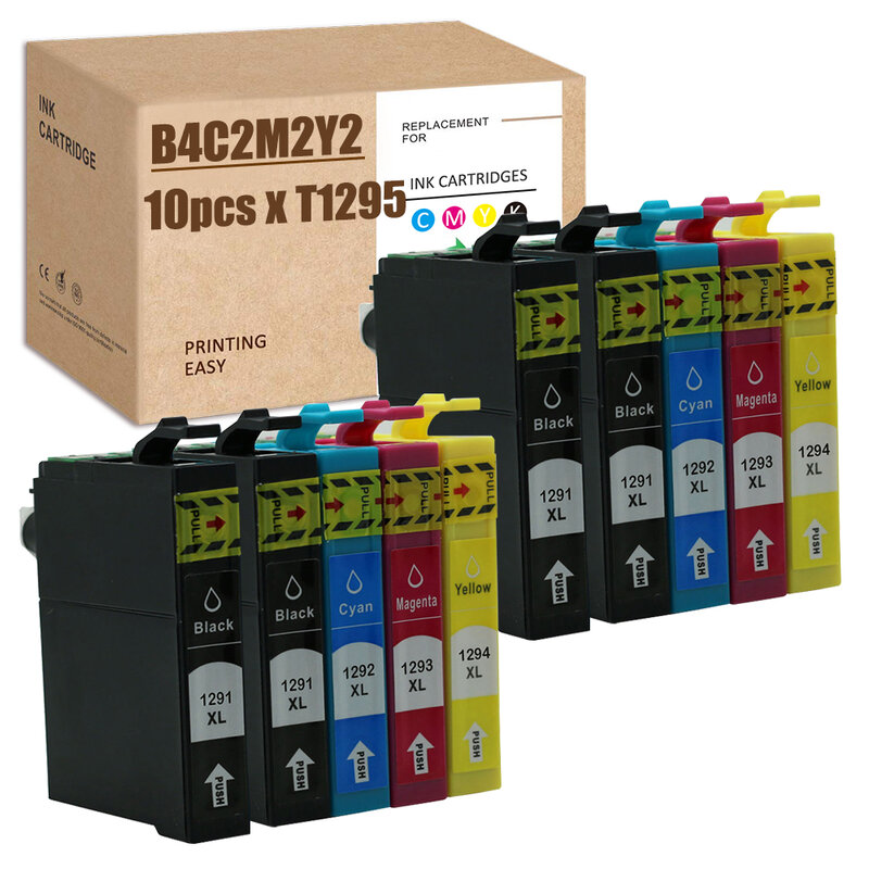 Cartucho de tinta Compatible con SZ T1291, T1292, T1293, T1294, T1295, para SX235W, SX420, SX420W, SX425, SX425W, WF-3010DW, WF-3520, 10 WF-3520.