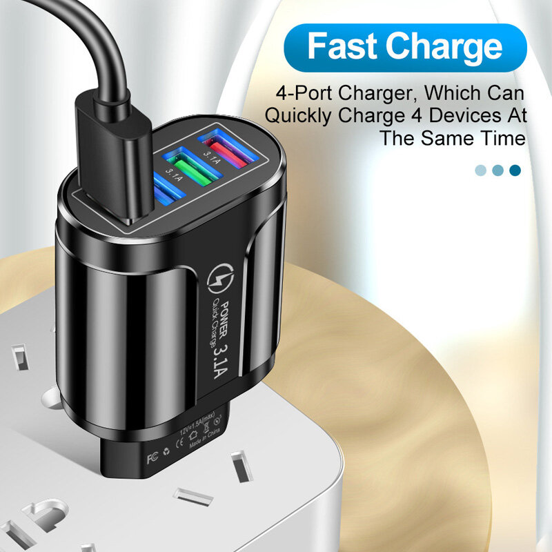 ANSEIP USB Quick Charger QC3.0 USB Charge untuk iPhone 13 12 11 Samsung Xiaomi Tablet Wall Charging USB Travel Charge Plug Adapter