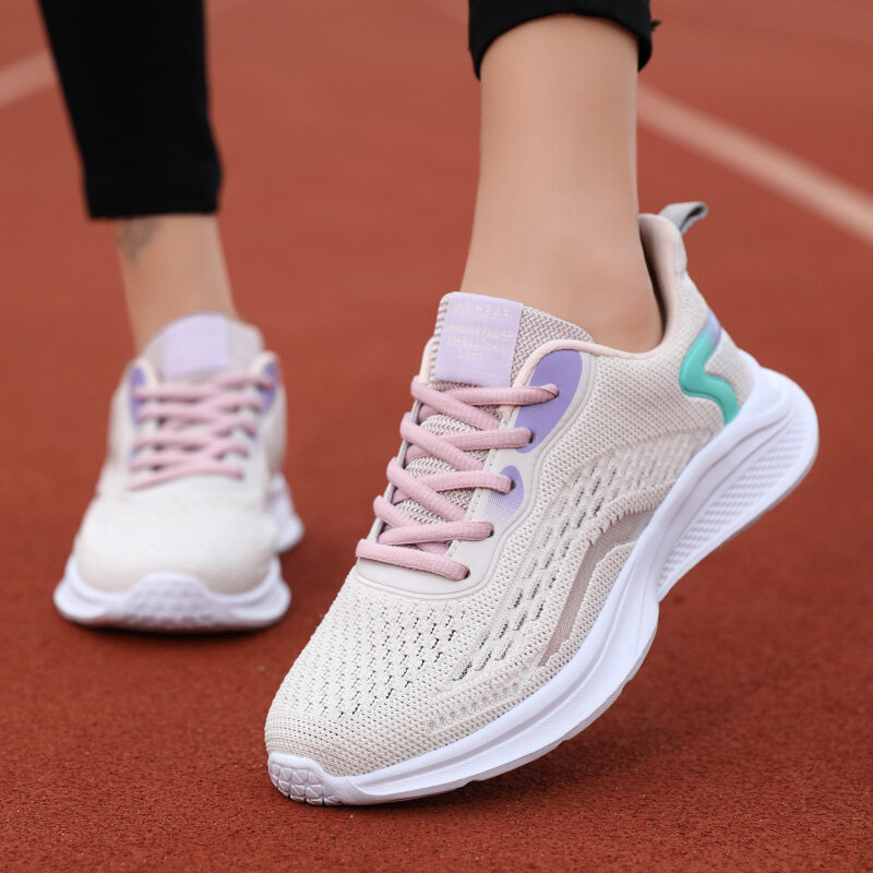 Novos sapatos femininos tênis respirável marca running sapatos esportivos casuais 2021 luz ao ar livre sapatos de fitness renda SD-203