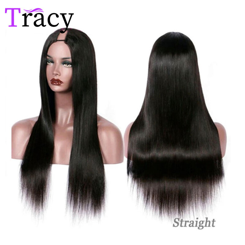 32 дюйма, прямые U-образные парики для чернокожих женщин, бразильские прямые человеческие волосы, парики средней формы U-образной формы, безкл...